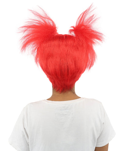 HPO Women’s 15-Inch Orange Spiky Troll Wig | Fun Animated Character | Bright and Bold Look for Halloween, Cosplay, and Themed Party