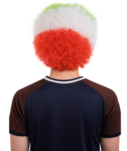 Iran Sport Afro Fun Wig | Jumbo Size Tri Color Sports Halloween Wig