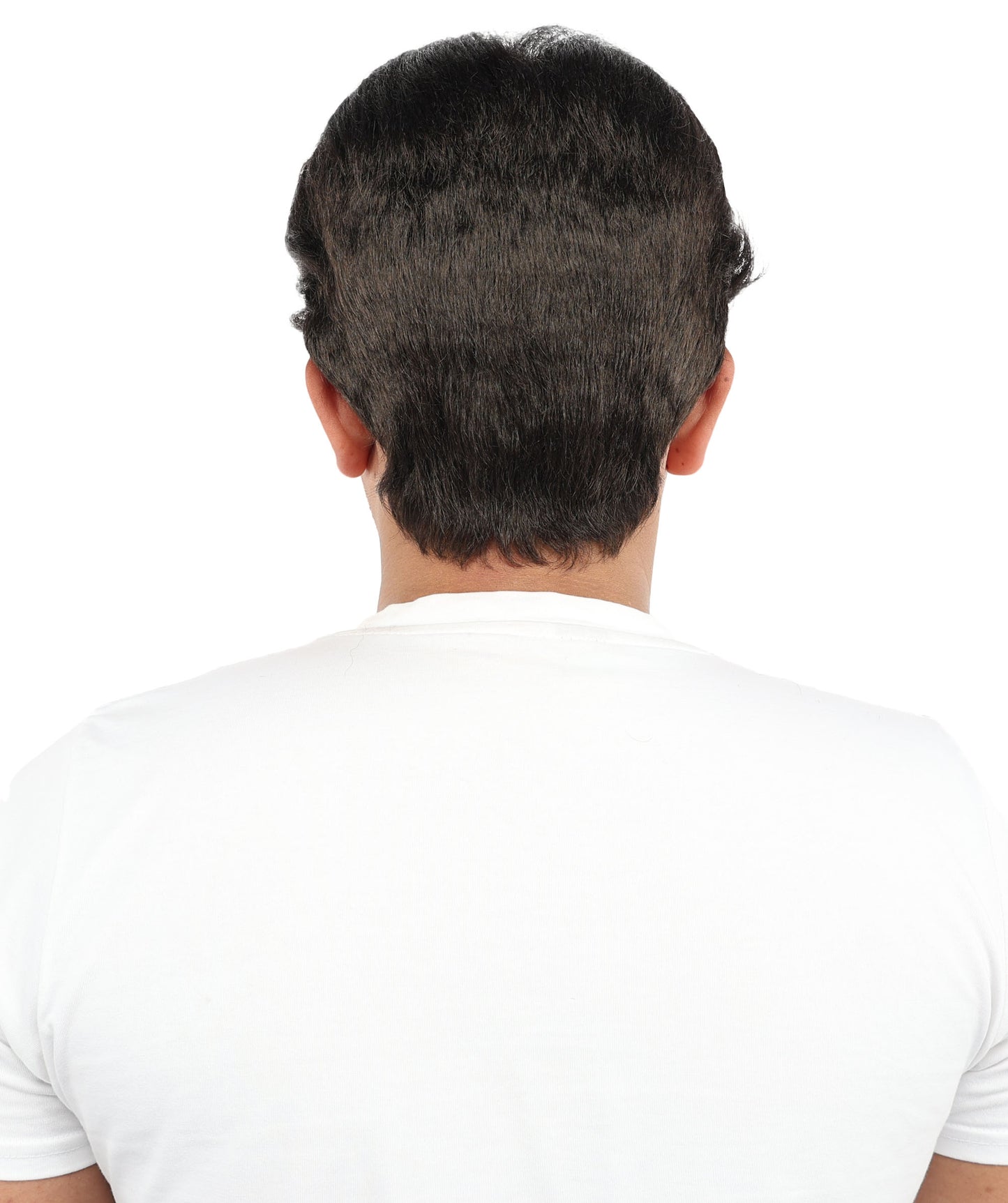 HPO Men's Lightweight Synthetic Short Dark Brown Wig | Natural Style & Capless Cap | Ideal for Halloween, Cosplay Drama, Theater & Party Looks