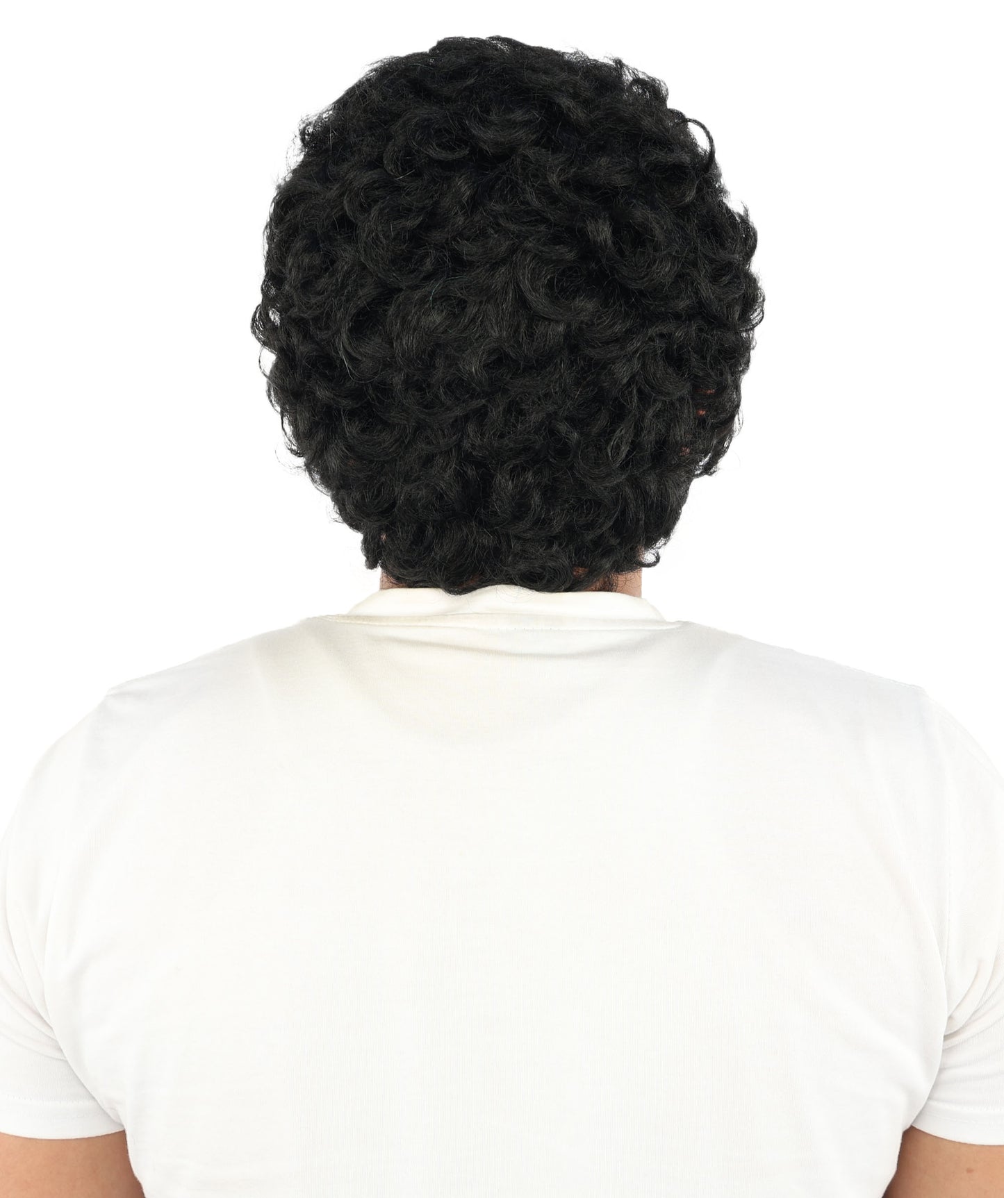 HPO Men’s Short Brown Curly Wig Beard & Mustache Set – Messy Sleepy Style Wig with Natural Afro Curls | Animated Movie-Inspired for Halloween & Cosplay Characters