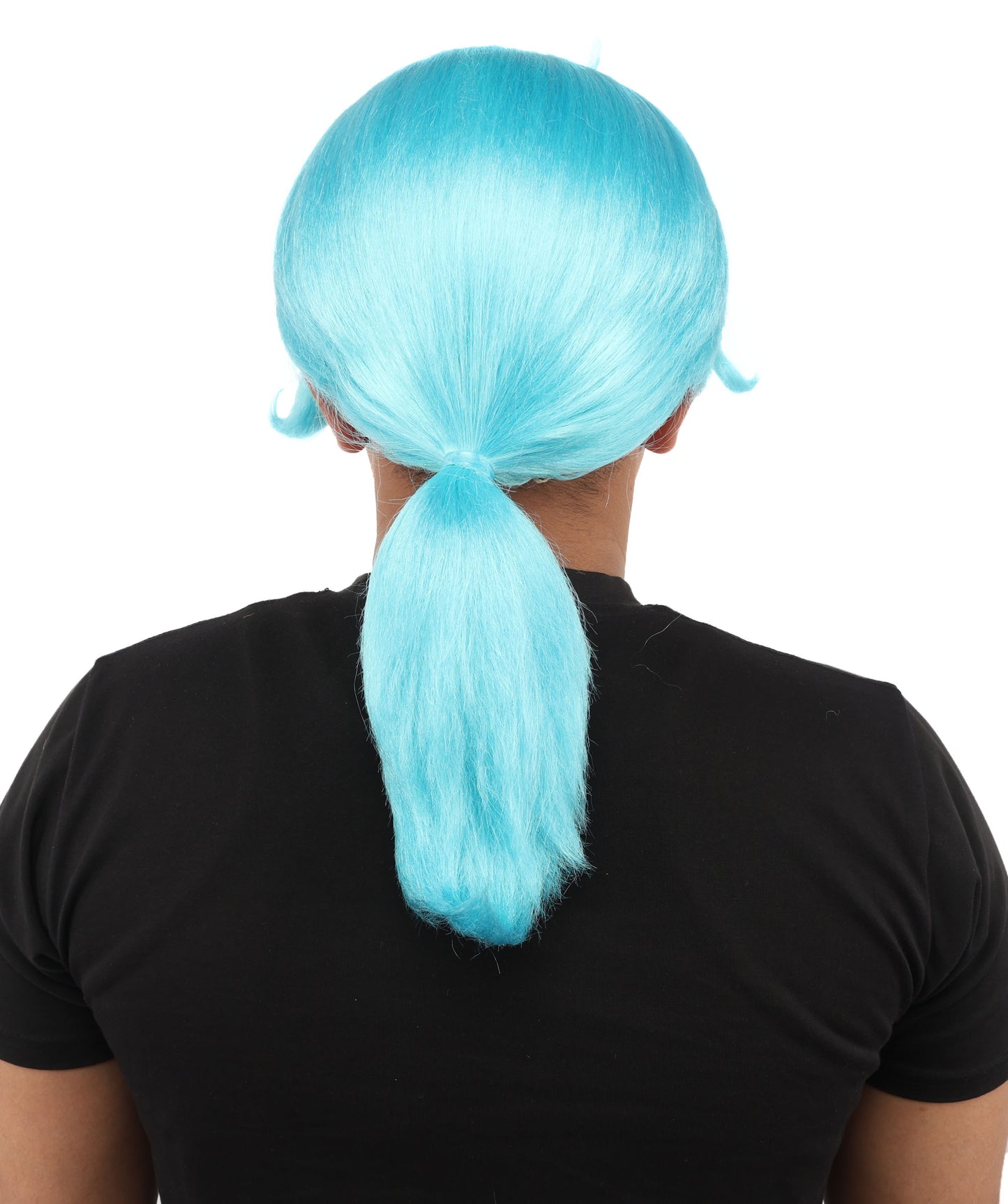 HPO Men's Golden Blonde Curtain Bang Wig | Shoulder Length Wavy Surfer Style, Heat Resistant Synthetic Fiber & Breathable Net | Halloween, Funny Roleplay, Theater, 90s Party & Costume Events