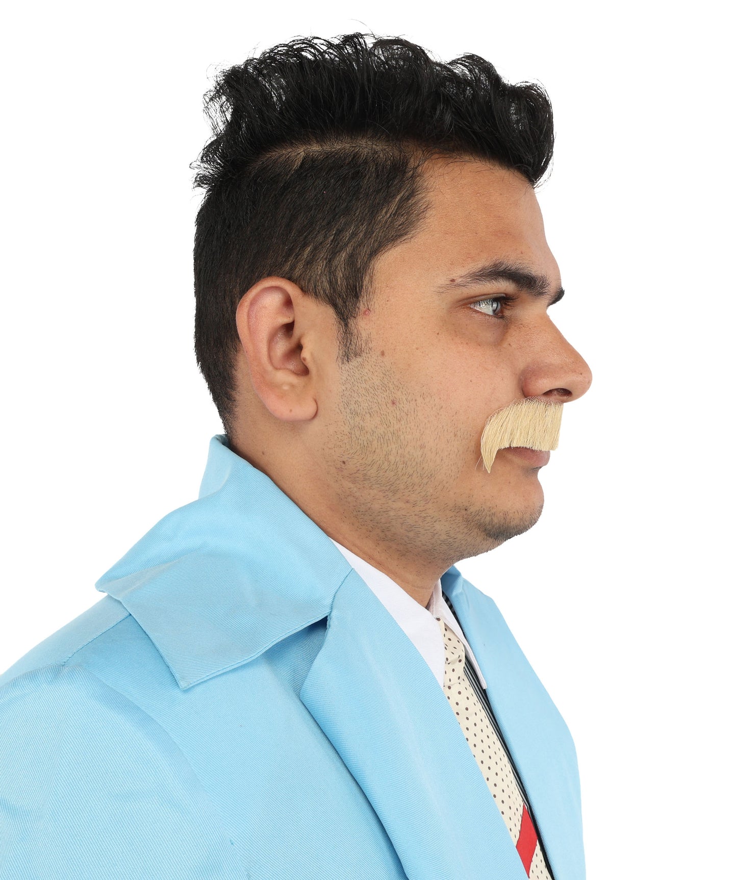 Premium Horseshoe Facial Hair White & Blonde Moustache | HPO