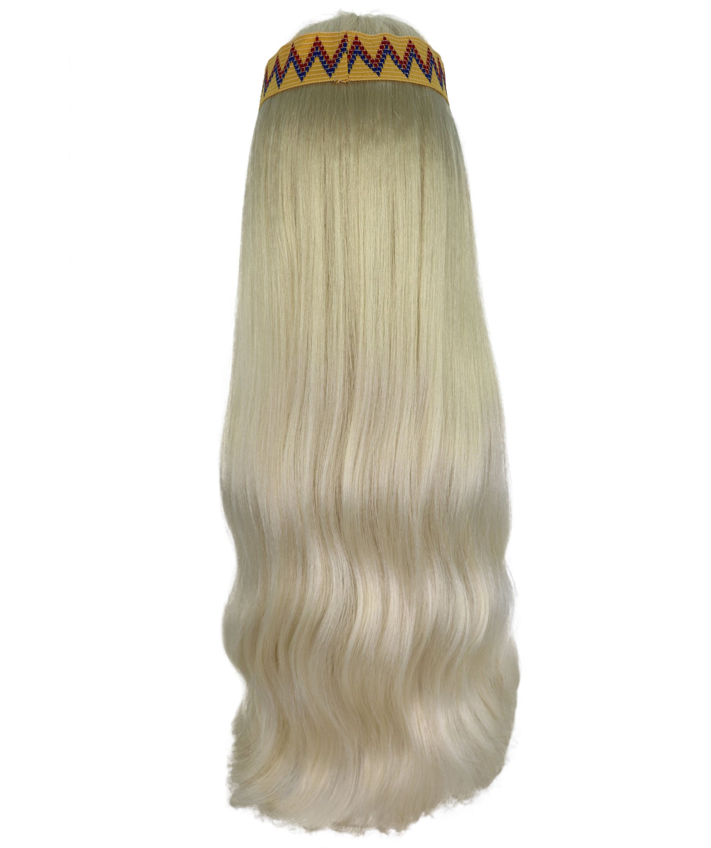 HPO Adult Female WIG Hippie Long with Headband – Boho Multiple Wigs Premium Breathable Capless Cap with Flame Retardant Synthetic Fiber Hair