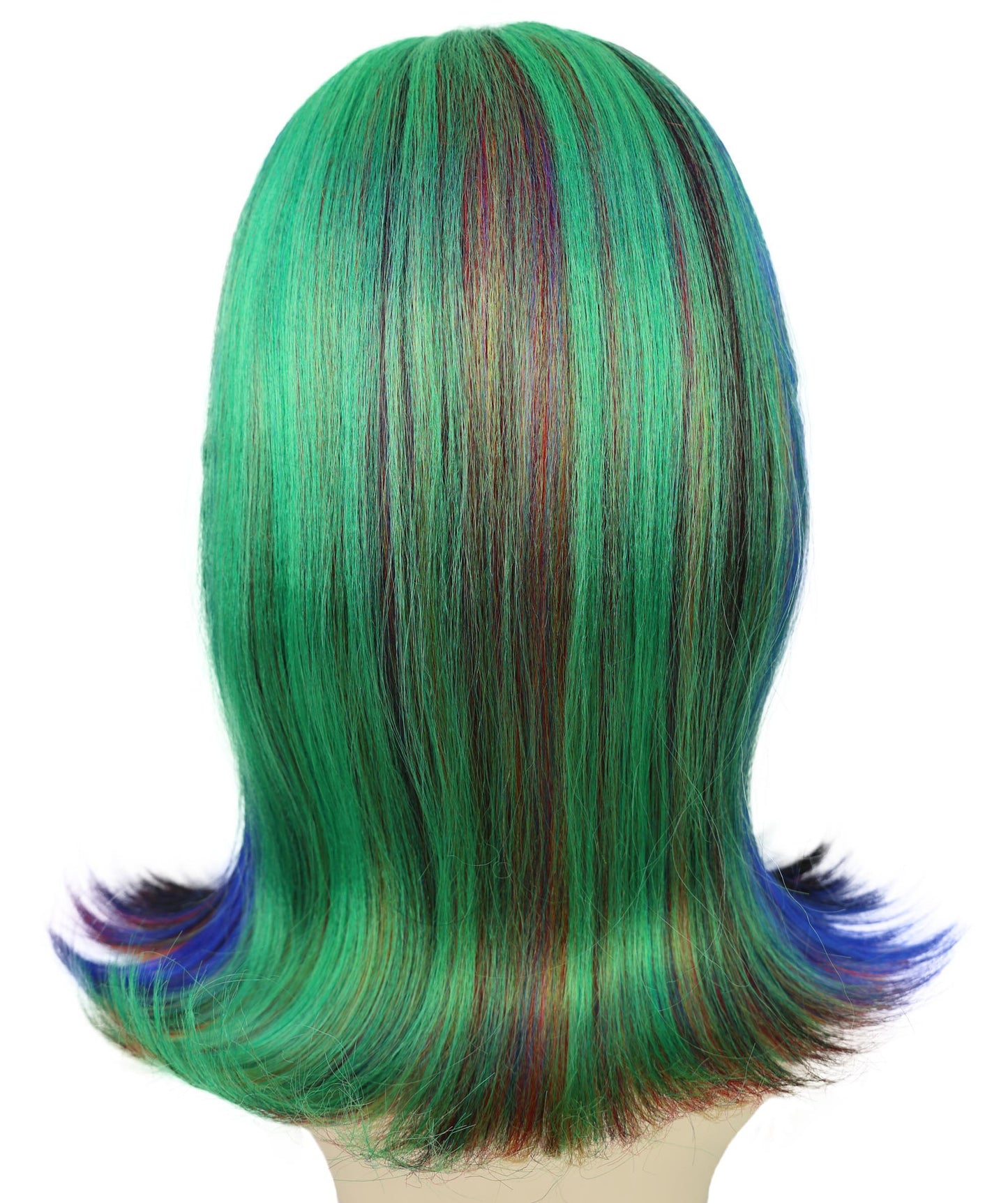 Women's Light Up Rainbow Wig | Vibrant Halloween Costume Hair for Parties | Breathable Capless Cap