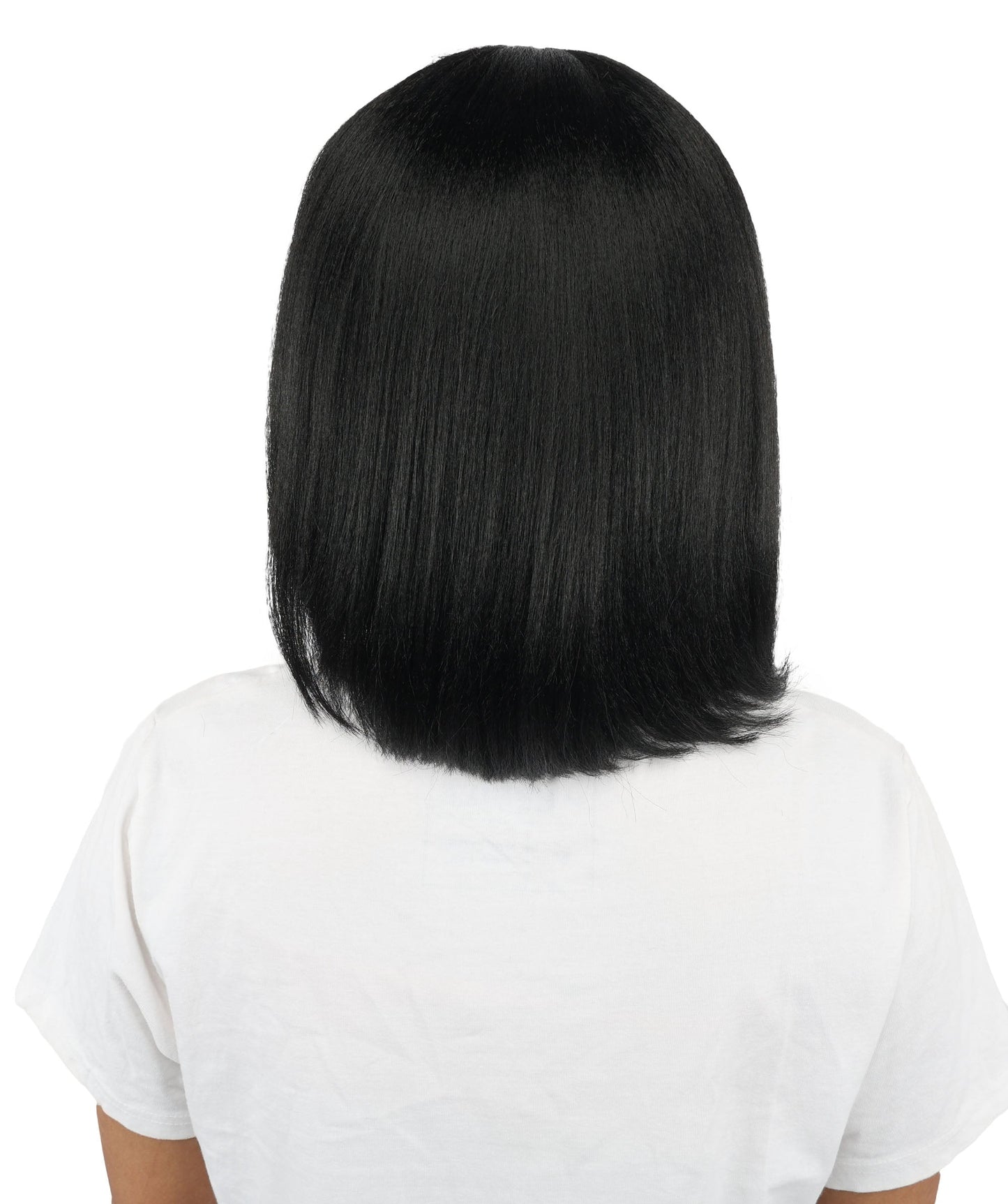 HPO Adult Women's Asymmetrical Bangs Bob Wig | Multiple Color Options | Create of synthetic fiber, sleek straight volume, breathable capless base | Party, Halloween, theater, drag, performance, costume events