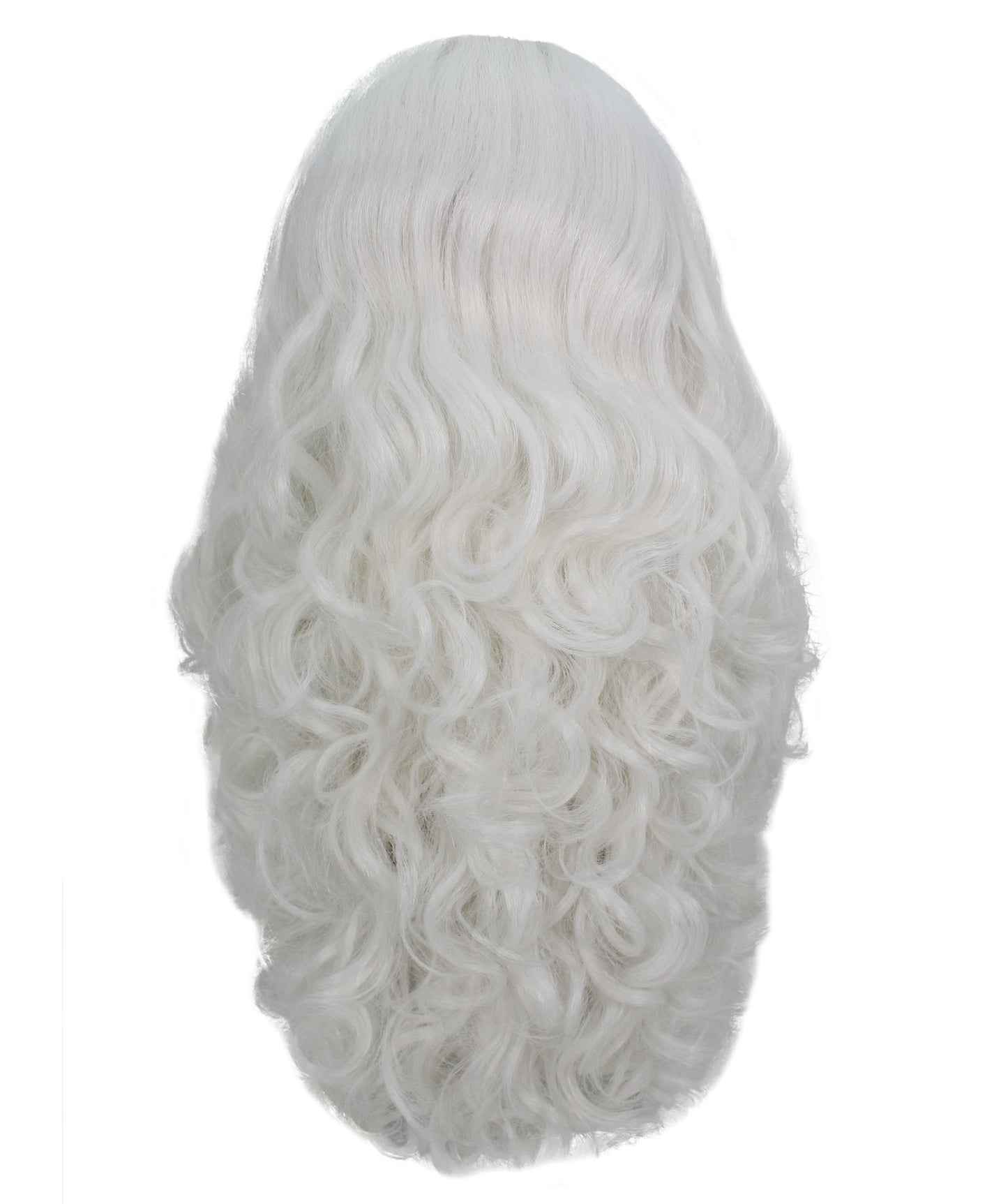 HPO Men's White Santa Wig and Beard Set – Fake Mustache, Long Beard & Eyebrows | Christmas Character Accessories for Stage, Cosplay & Holiday Dress-Up