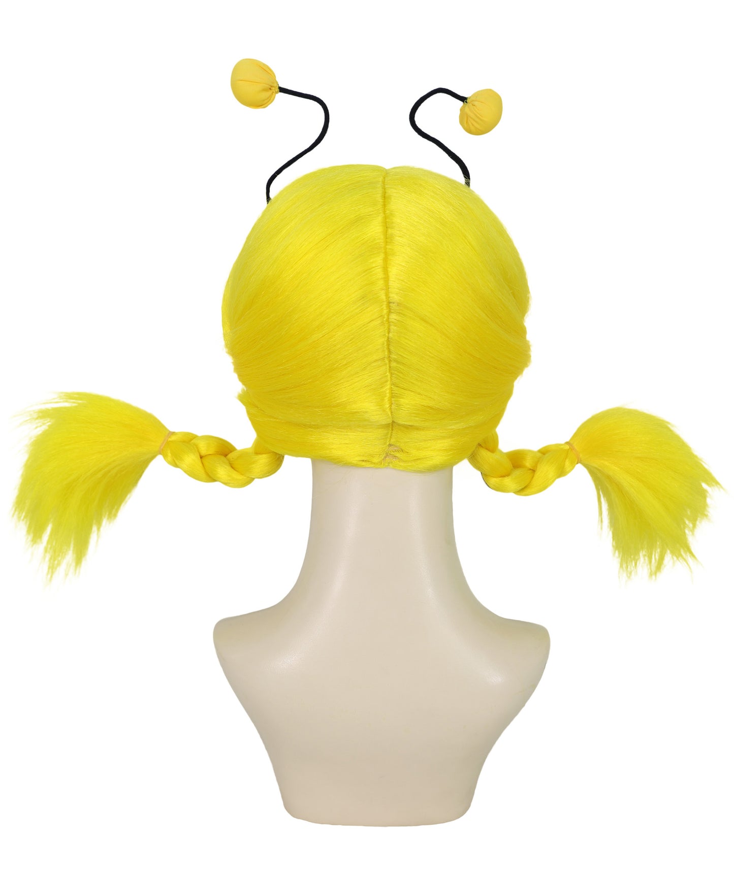 HPO Adult Women's Bee Mine Wig | Black and Yellow Striped Bob Wig with Antenna Headband for Women and Teens | Perfect for Bee Costumes, Halloween, Festivals Events