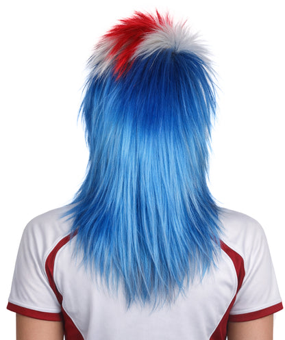 Iceland National Pride Flag Sports,80's Mullet Wig | Premium Breathable Capless Cap