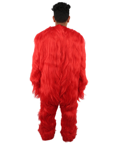 HPO Adult Unisex Banana Leaf  Furry Monster Grinch Costume | Christmas Santa Costume | Full-Body Fur Outfit with Long Fluffy Fabric | Ideal for Halloween, Cosplay & Party Events