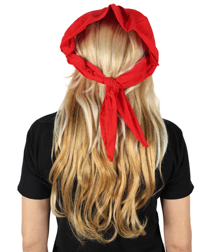 HPO Adult Women's Pirate Princess 21 inch Long Wavy Multiple Wig with Red Bandana | Halloween & Cosplay Wig's | Flame-retardant Synthetic Fiber