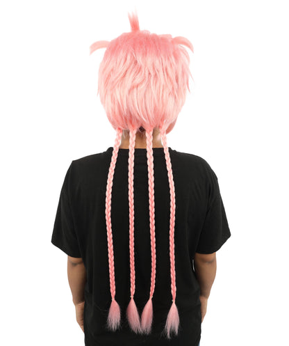 HPO Adult Women's Animal Ear Braided Wig | Multiple Color Options | Synthetic fiber, short bob with sculpted ears and long micro-braids, breathable base | Party, Halloween, theater, drag, performance, costume events