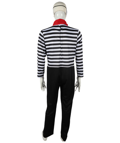HPO Adult Men’s Classic Black and White Mime Costume – for Halloween and Themed Parties