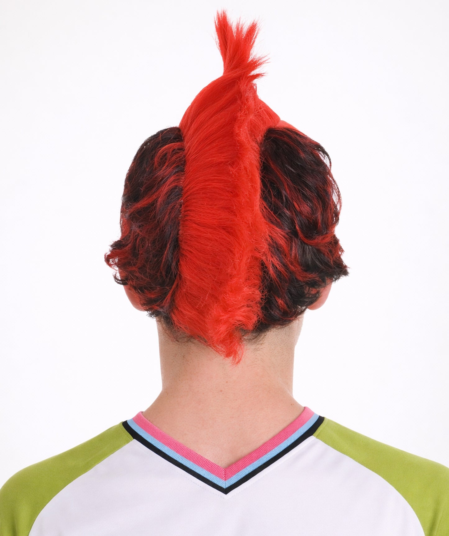 HPO Red Punk Mohawk Wig | Men Halloween Wig |