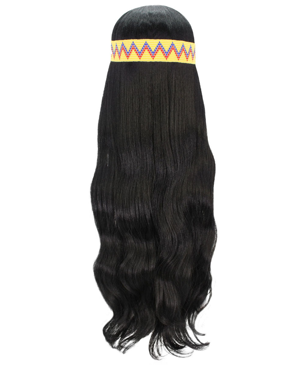 HPO Adult Female WIG Hippie Long with Headband – Boho Multiple Wigs Premium Breathable Capless Cap with Flame Retardant Synthetic Fiber Hair