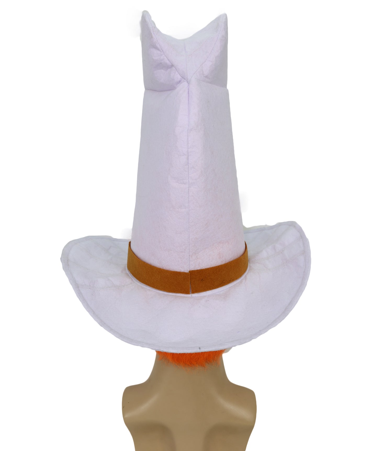 HPO Troll-Inspired Cowboy Wig – Funny Orange Character Hair with Tall White Hat Style | Halloween & Party Use