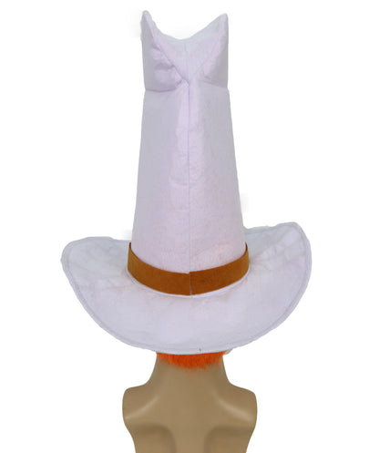 HPO Troll-Inspired Cowboy Wig – Funny Orange Character Hair with Tall White Hat Style | Halloween & Party Use