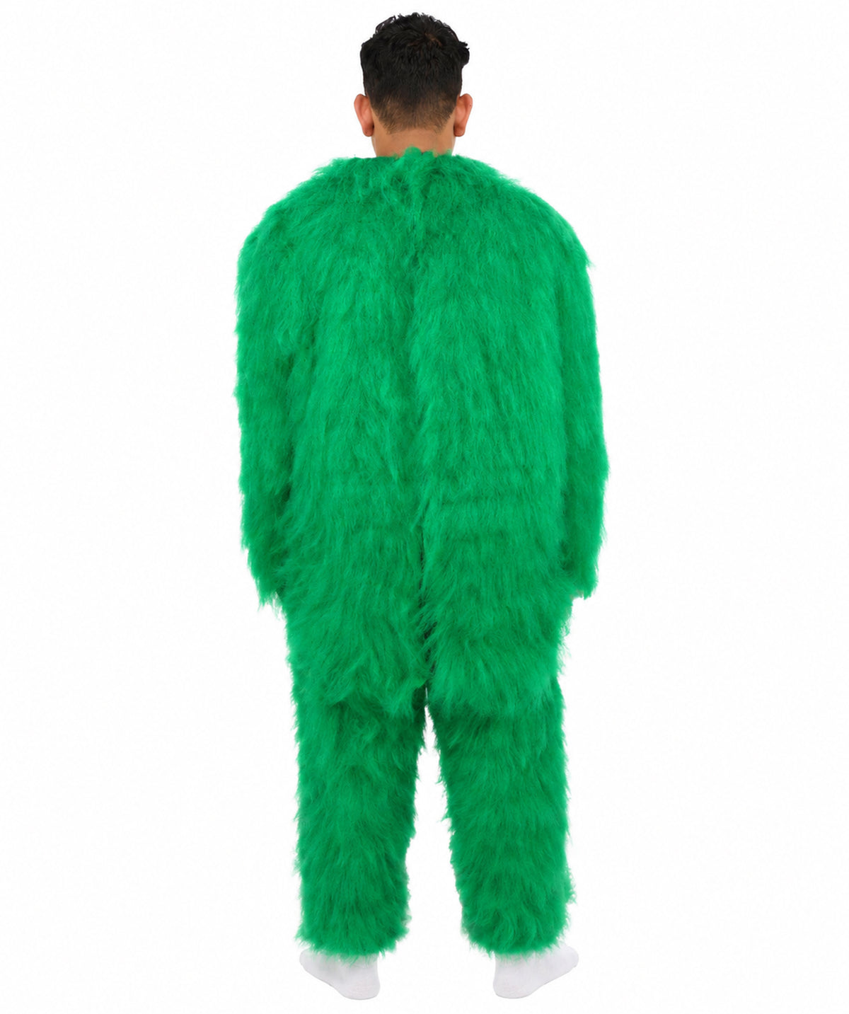 HPO Unisex Green Animal Fur Monster Costume Bundle – 75 Inch Full Outfit with Head Mask & Body Suit | Plush Mascot Style Costume for Halloween and Cosplay