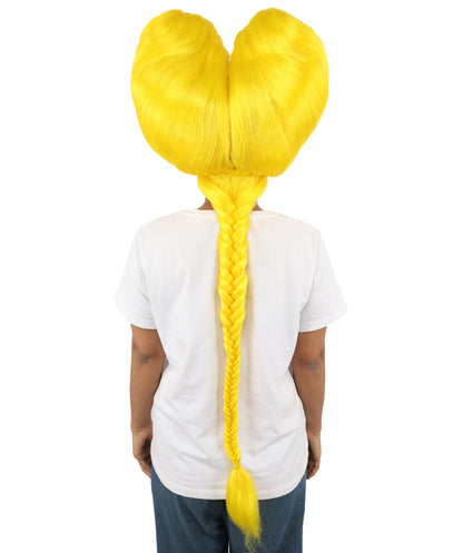 HPO Women’s Extra Long Golden Brown Count Dracula Wig | 42 Inch Synthetic Hairpiece Ideal for Gothic Noble Costume Halloween Cosplay Party Fancy Dress