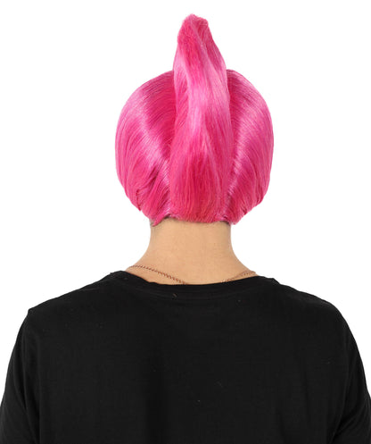 HPO Women’s Straight Pink Mohawk Wig | Cosplay Wig | Flame-retardant Synthetic Fiber