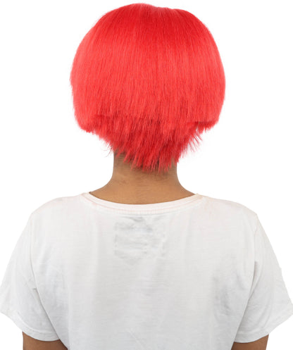 HPO Women’s Neon Yellow Bob Wig with Bangs—Bright Straight Cut Wig | Celebrity Inspired Hairpiece for Party, Halloween and Cosplay