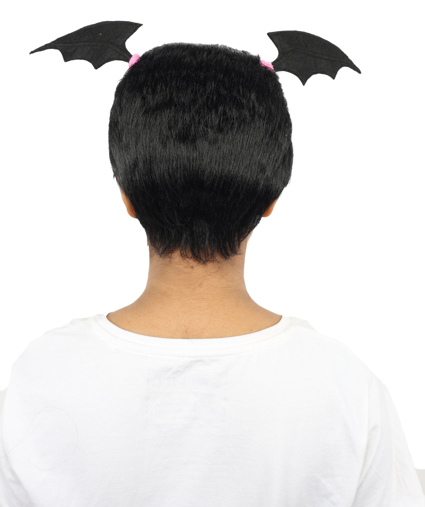 HPO Women's Black Vampire Bat Inspired Lady Wig | Gothic Long Hairpiece with Deluxe Synthetic Fibers & Adjustable Cap | Halloween, Cosplay, Stage & Roleplay