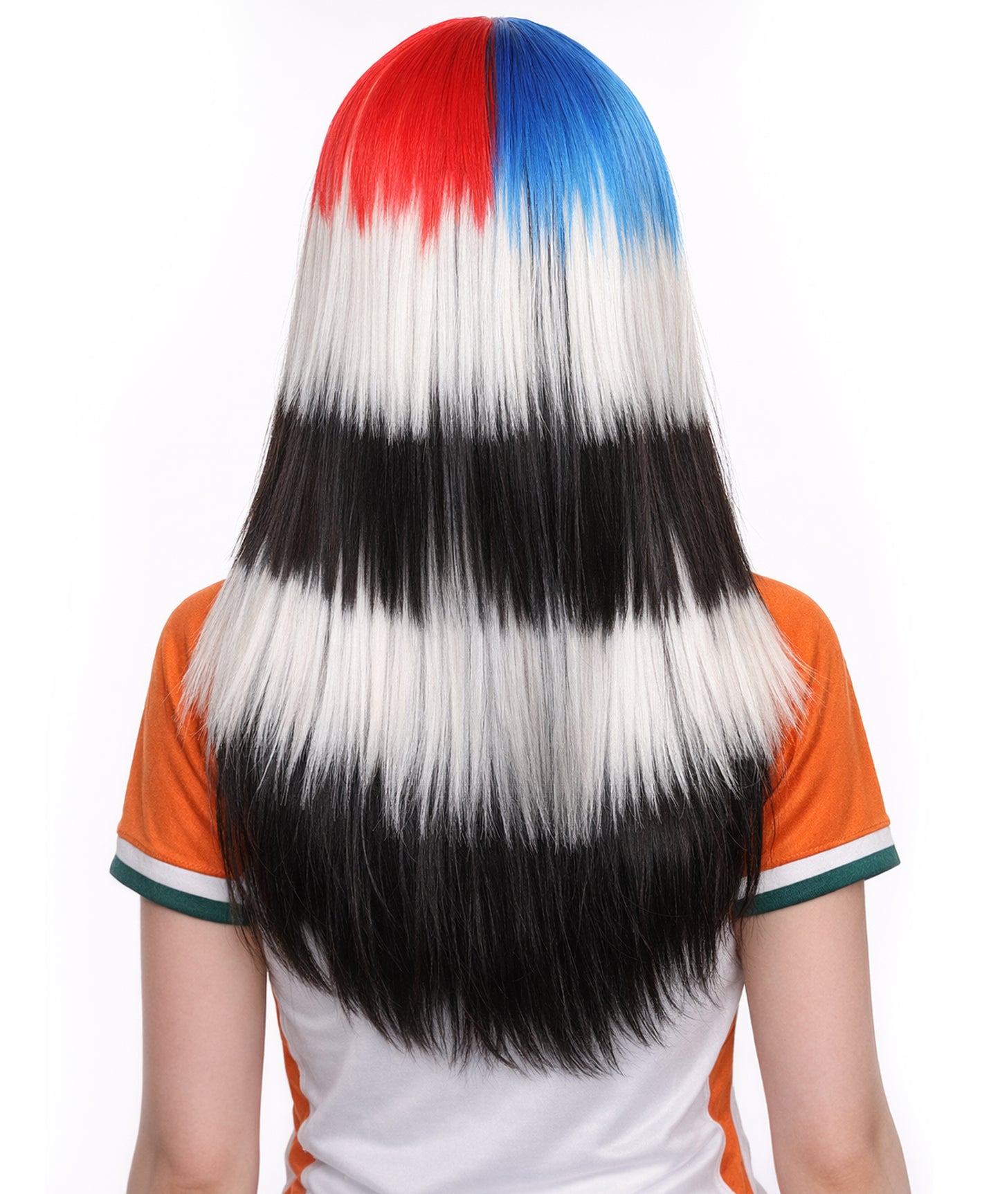South Korea Flag Sport Party Long Bob Wig | Premium Breathable Capless Cap