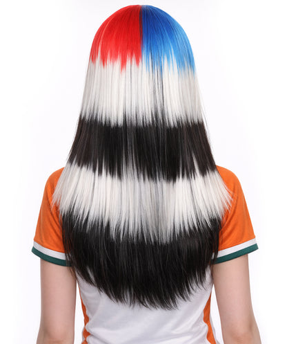 South Korea Flag Sport Party Long Bob Wig | Premium Breathable Capless Cap