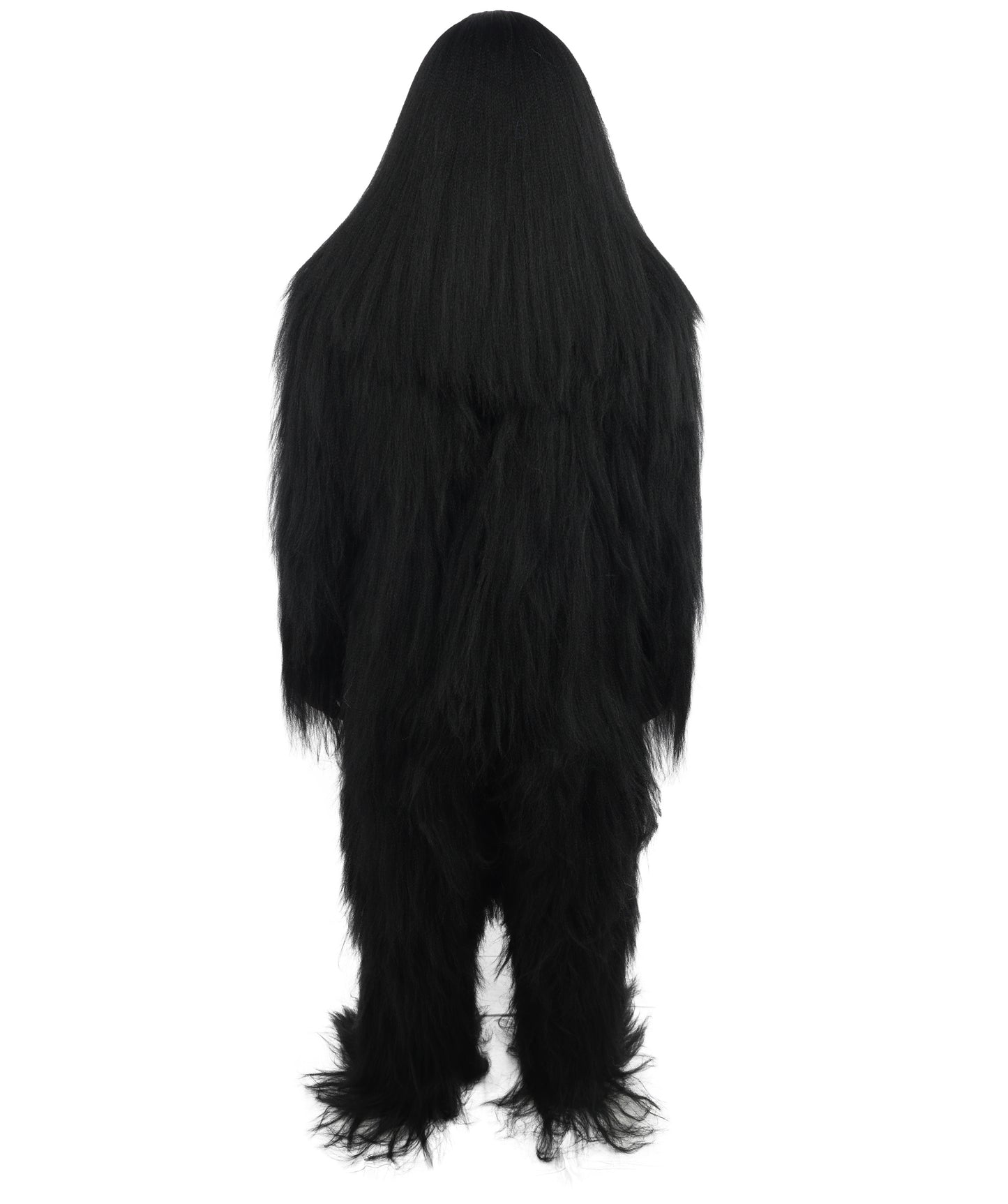 HPO Unisex Extreme Hairy Person Costume, Mask and Bundle - Full-Body Hair Suit Extra-Long Ash Brown Costume Wig for Halloween, Cosplay & Parties