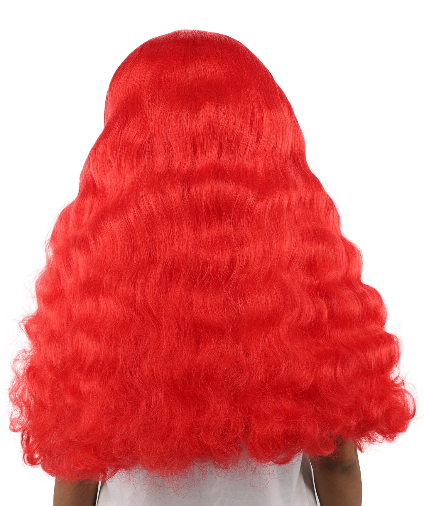 HPO Adult Women's Long Wavy Wig | Multiple Color Options | Center Parted Ginger Curls with Voluminous Ends, Heat Resistant Synthetic Fiber & Breathable Cap | Halloween, Teen Roleplay, Theater, Themed Party & Costume Events