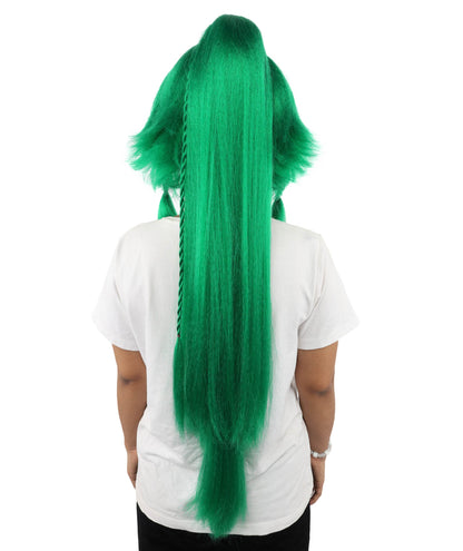 HPO Adult Women's Alien Nature Spirit Hair | Multiple Color Options | Soft Textured Bob with Beaded Braids, Heat Resistant Synthetic Fiber & Breathable Mesh | Halloween, Fantasy Roleplay, Themed Party, Theater & Carnival