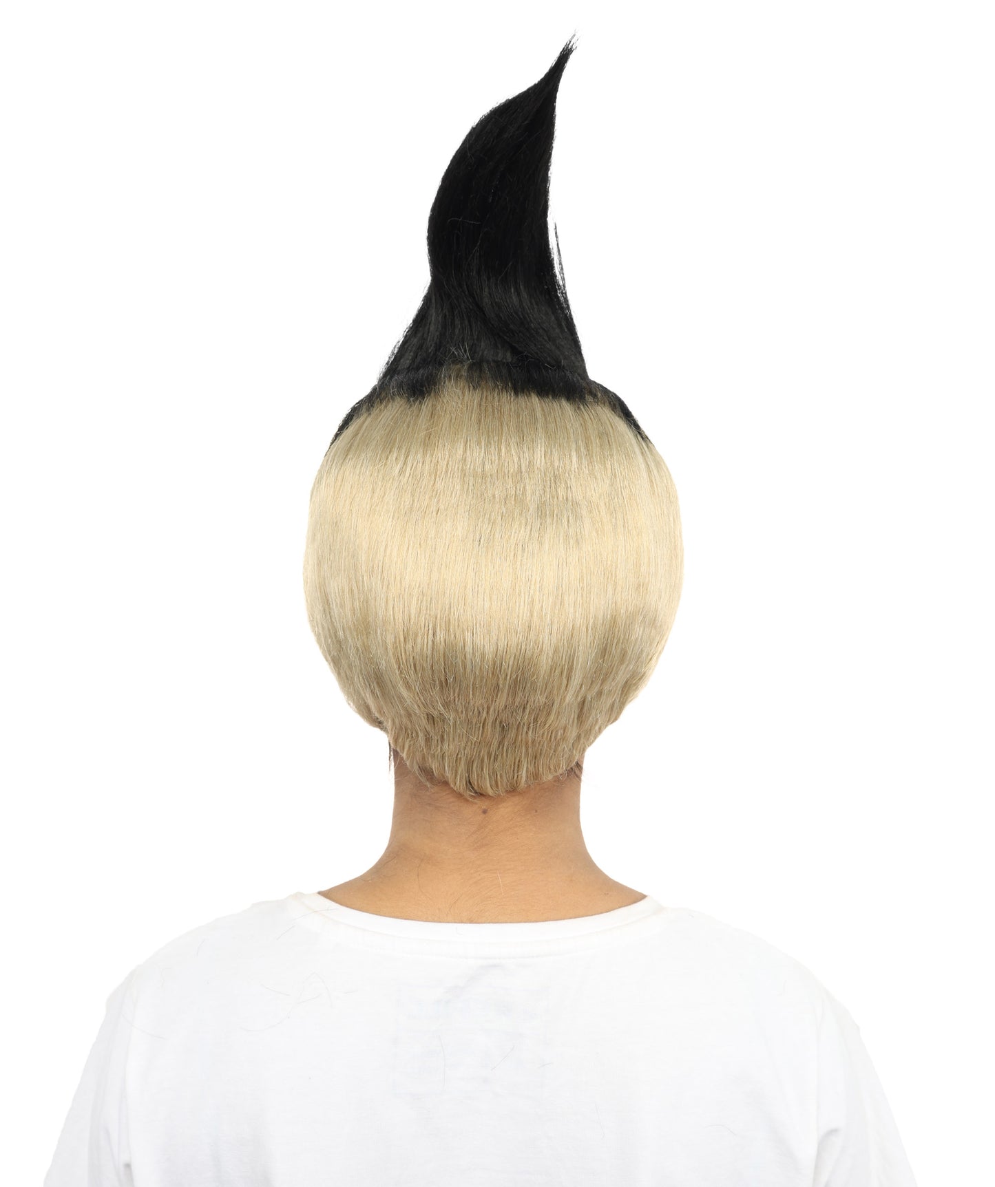 HPO Women's Spiky Black & Blonde Anime Wig | Layered Fantasy Cosplay Hairpiece with High Volume Style for Halloween, Roleplay &  Events