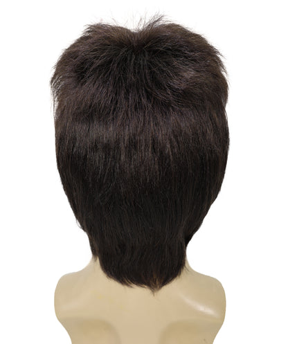 HPO Men's 80'S Rock Star Noel Gallagher-Inspired Short Straight Brown Wigs, Classic Brit pop Look for Halloween & Costumes, Breathable Caples Cap Flame-Retardant Synthetic Fiber Hair