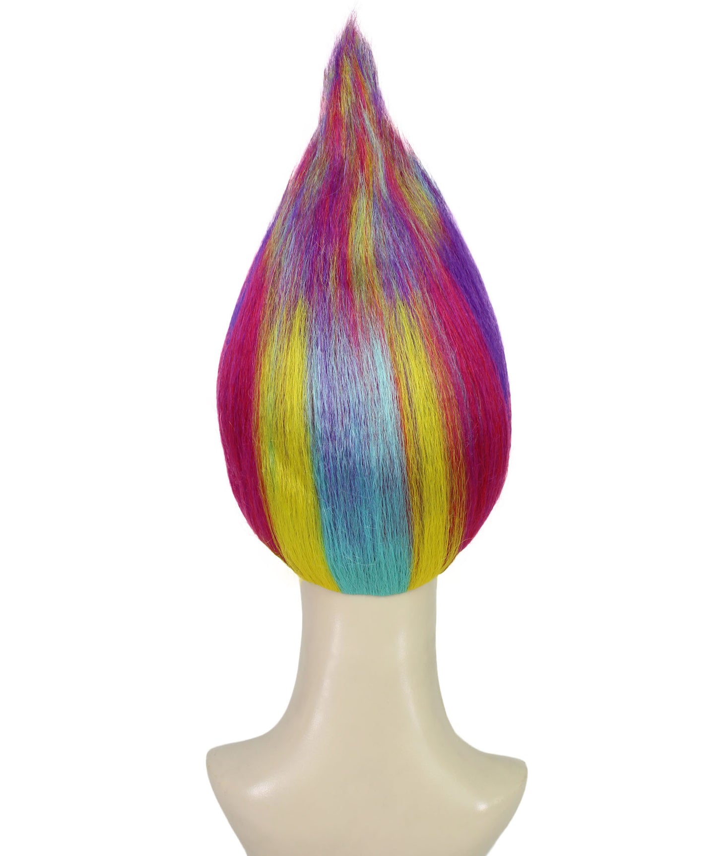 Women’s Rainbow Onion -Style High-Point Troll Wig | Ideal for Halloween | Breathable Capless Cap