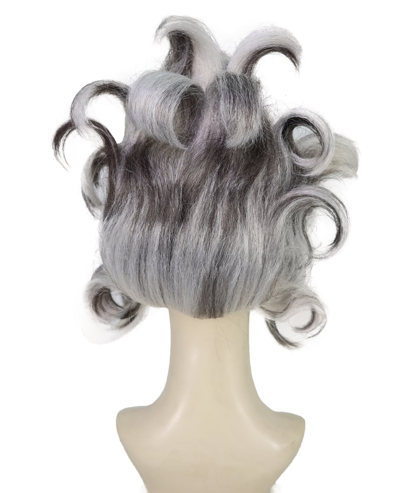 HPO Women’s Wicked Sea Witch Wig | Deluxe Long Curly Black & Grey Hairpiece | Halloween, Costume Party, Stage & Photo Shoot