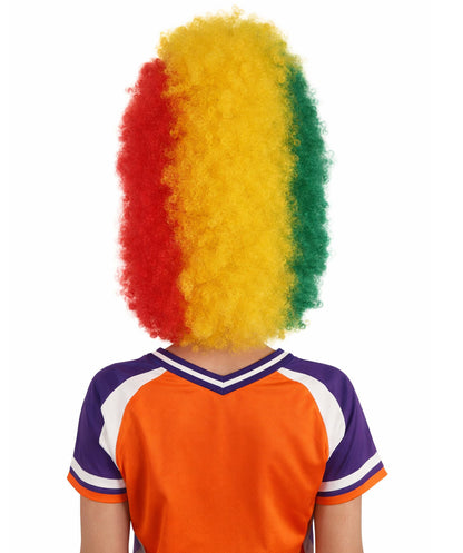 HPO Patriote Flag Sports Party Jumbo Multicolor Afro Wig I Flame-retardant Synthetic Fiber