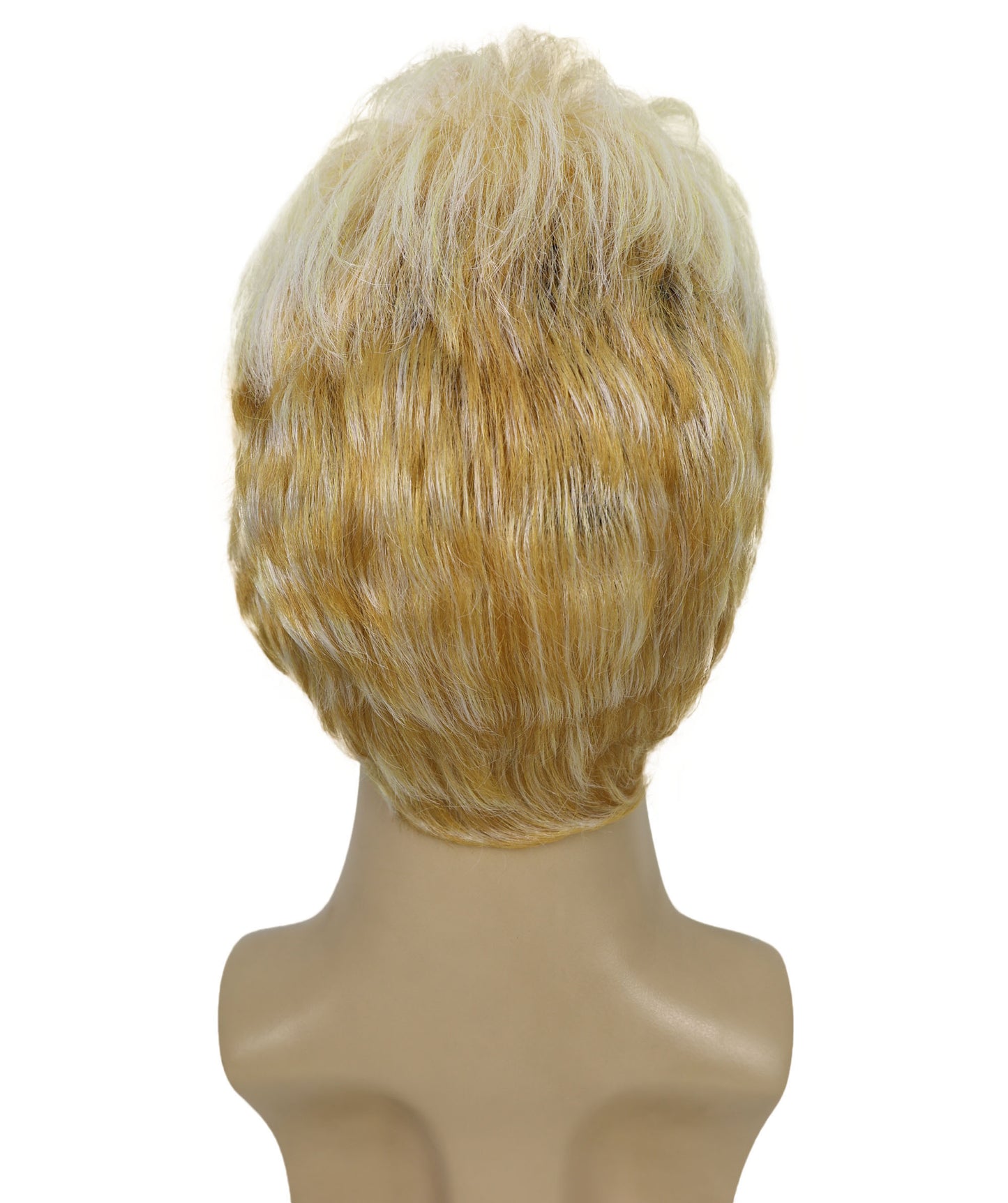Men’s Short Teased Spiky Wig | Wild & Youthful Gold Blonde Mix Streaked Hairstyle for Costume Events