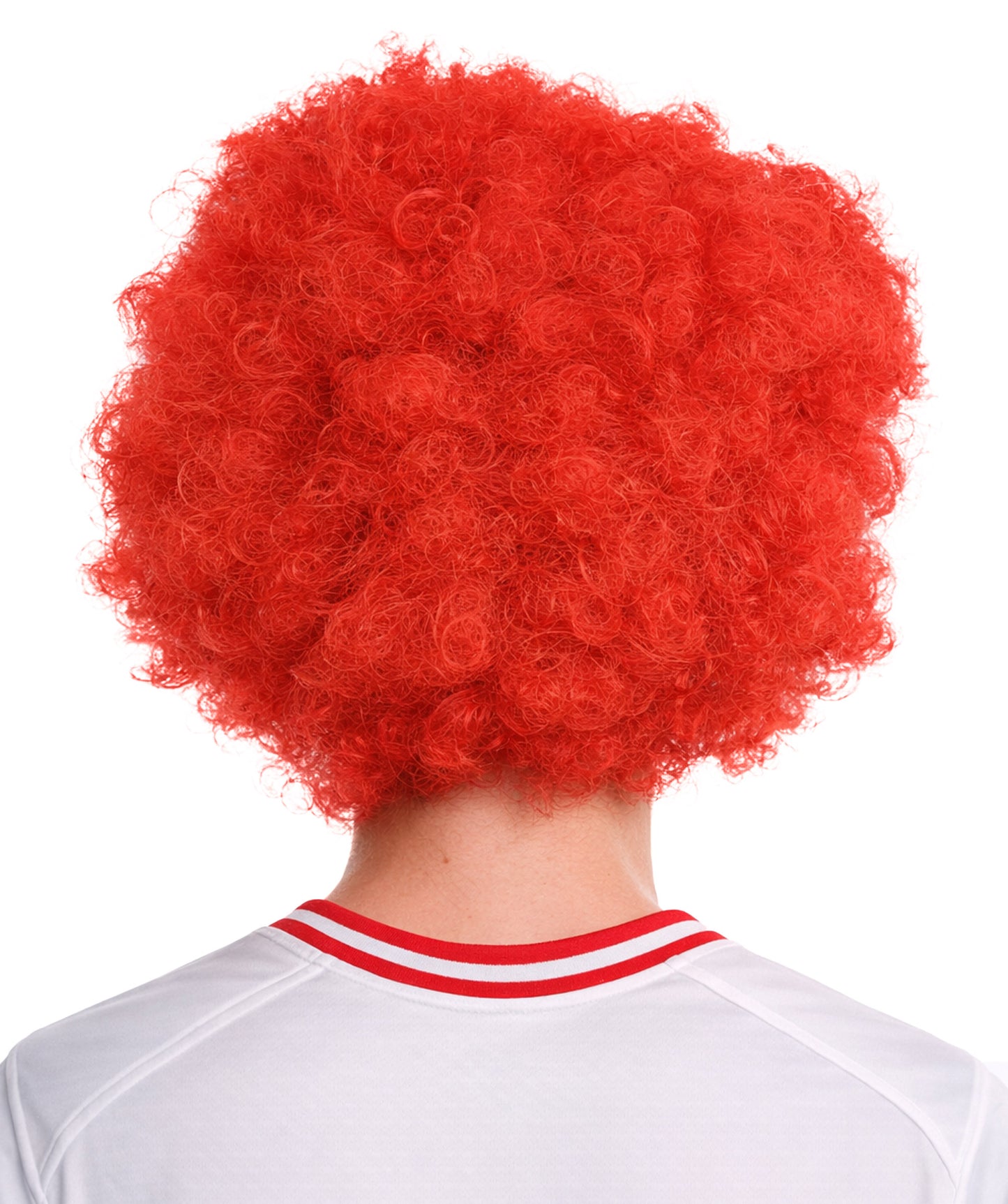 Denmark Flag Sport Afro Wig | Red White Jumbo Wig