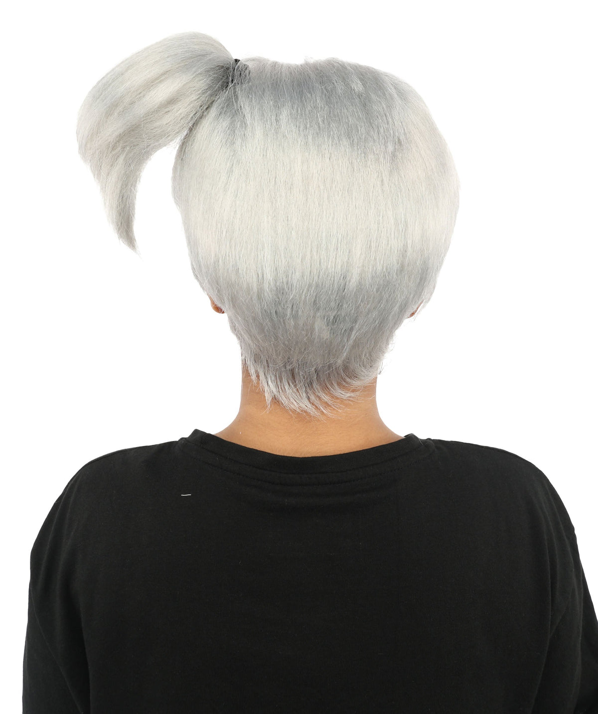 HPO Adult Women's Anime Trainer Character Wig | Vibrant hue multicolor options, create of synthetic fiber, short choppy bob with high side ponytail, breathable base | Cosplay, Halloween, theater, party, performance, costume events