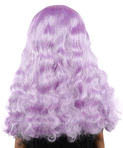 HPO Adult Women's Long Wavy Wig | Multiple Color Options | Center Parted Ginger Curls with Voluminous Ends, Heat Resistant Synthetic Fiber & Breathable Cap | Halloween, Teen Roleplay, Theater, Themed Party & Costume Events