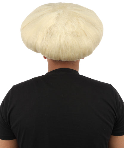 HPO Men's Mad Scientist Wig | High Volume White Vertical Hair with Faux Bald Cap Top & Structured Styling | Halloween Costume Party Theater Prop & Dress Up Accessory | Multicolor Options