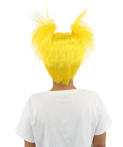 HPO Women’s 15-Inch Orange Spiky Troll Wig | Fun Animated Character | Bright and Bold Look for Halloween, Cosplay, and Themed Party