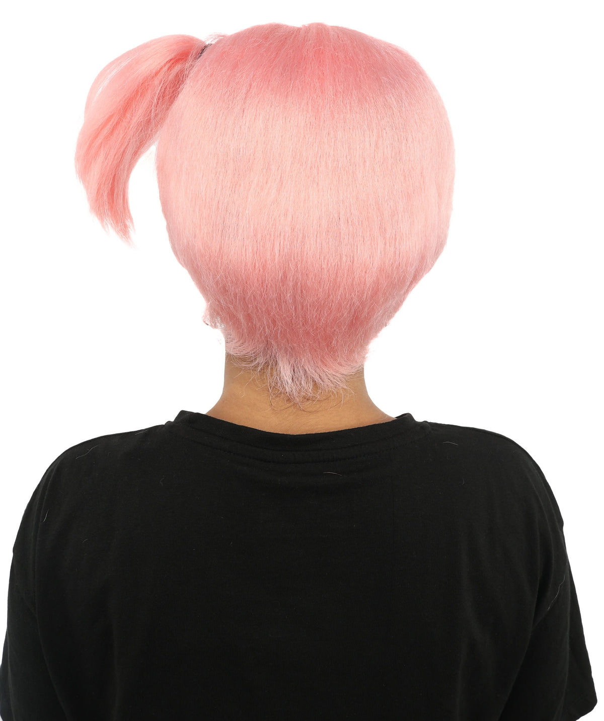 HPO Adult Women's Anime Trainer Character Wig | Vibrant hue multicolor options, create of synthetic fiber, short choppy bob with high side ponytail, breathable base | Cosplay, Halloween, theater, party, performance, costume events