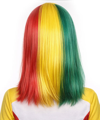 Senegal Flag Sport Party Bob Wig | Multicolor Africa National Pride Wigs | Premium Breathable Capless Cap