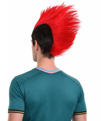 HPO Men's Multicolor Mohawk Wig | Halloween Wig | Premium Breathable Capless Cap
