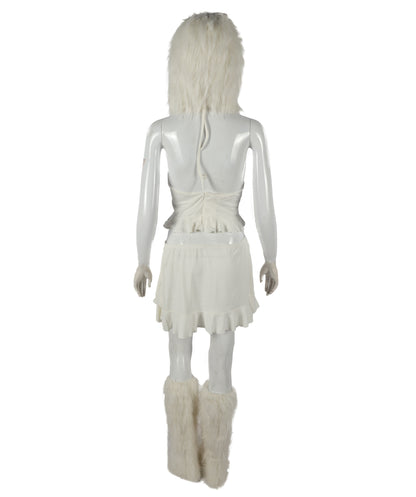 HPO Adult Women’s White Fantasy Inflatable Costume with Hood | Halloween & Themed Party Outfit