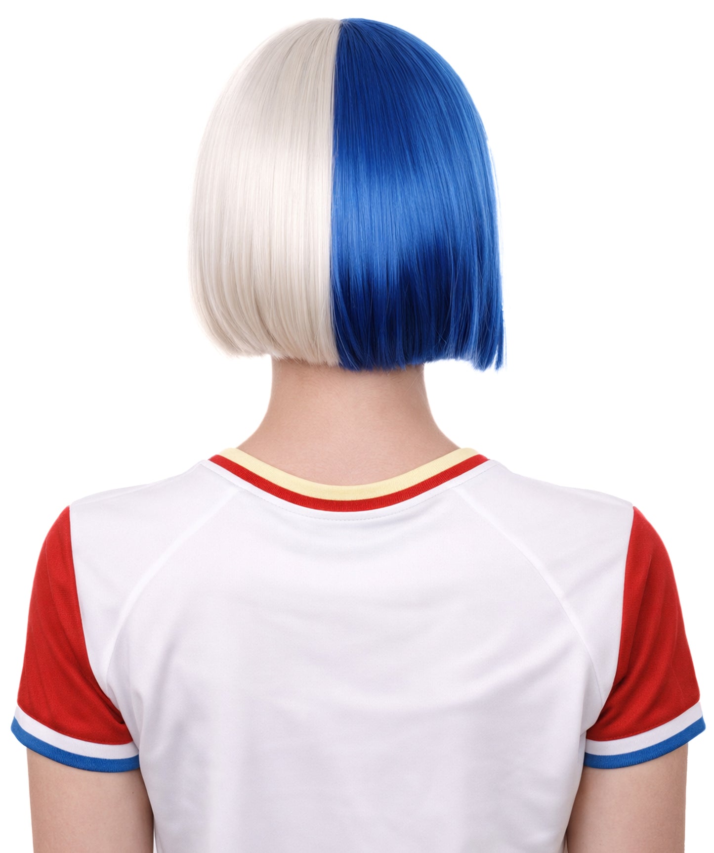 Panama Flag Sport Party Bob Wig | National Pride Red White Blue | Premium Breathable Capless Cap
