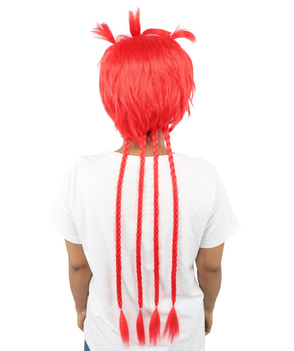 HPO Adult Women's Animal Ear Braided Wig | Multiple Color Options | Synthetic fiber, short bob with sculpted ears and long micro-braids, breathable base | Party, Halloween, theater, drag, performance, costume events