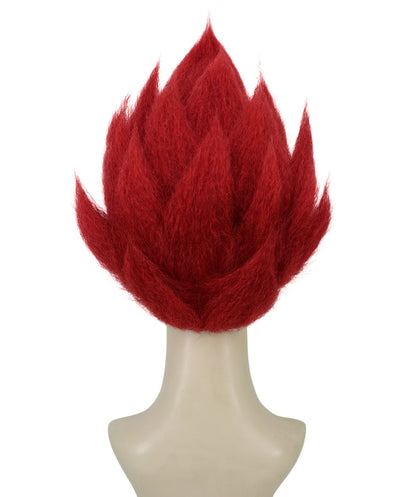 Women’s Fantasy Queen Fiery Red and Yellow Spiked Wig | Regal Villainess Hairpiece| Ideal for Halloween | Breathable Capless Cap