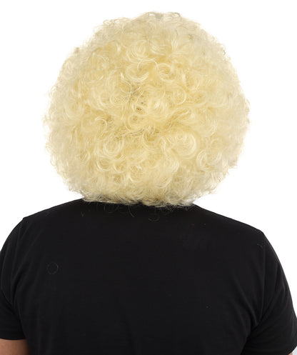 HPO Men's Soft Curly Afro Wig with Multiple Color Options | Flame-Retardant Synthetic Fiber | Perfect for Halloween, Cosplay and Themed Parties