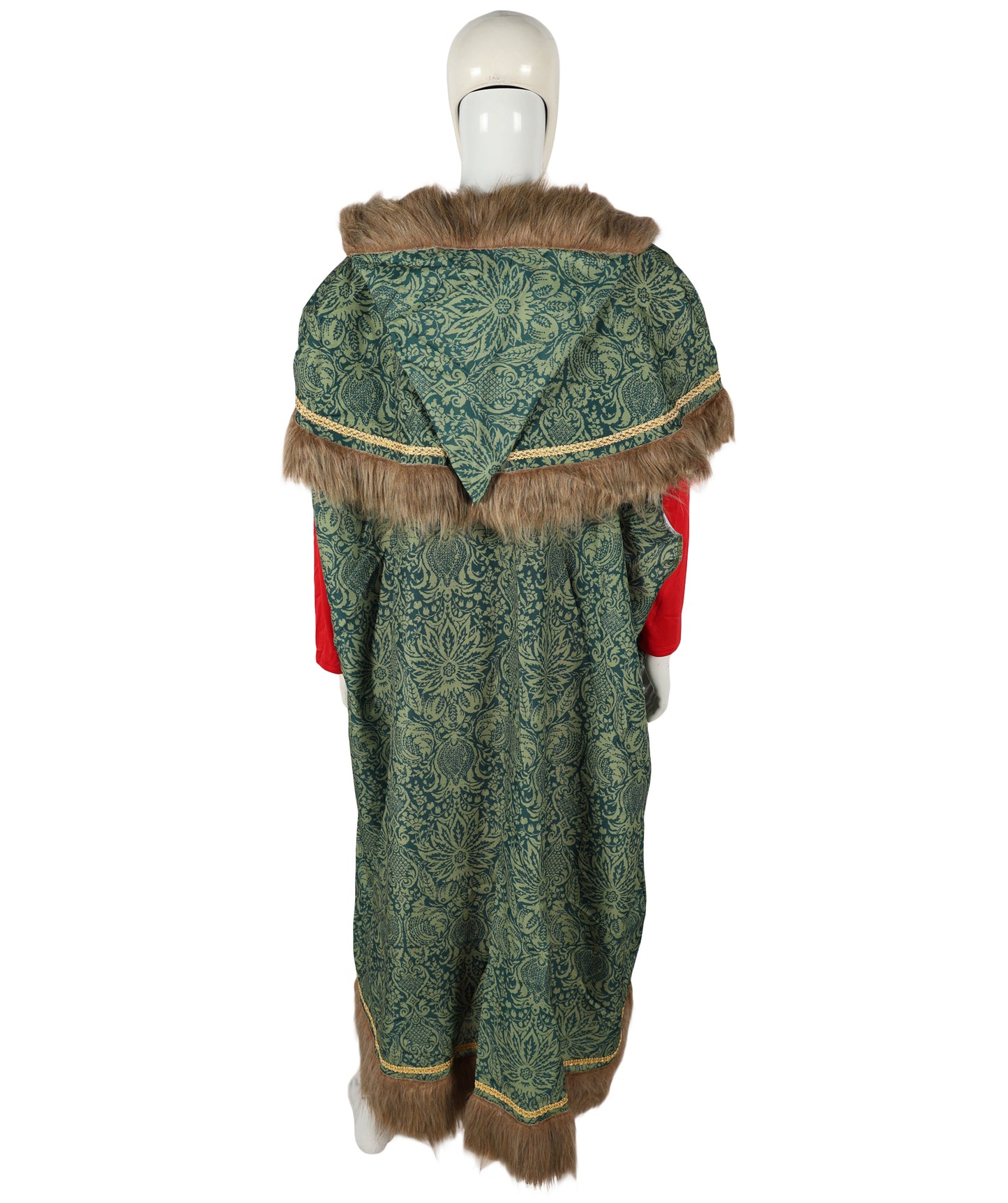 HPO Adult Men's Vintage Santa Claus Costume | Classic Red Velvet Suit with White Faux Fur Trim | Christmas Party Holiday Outfit